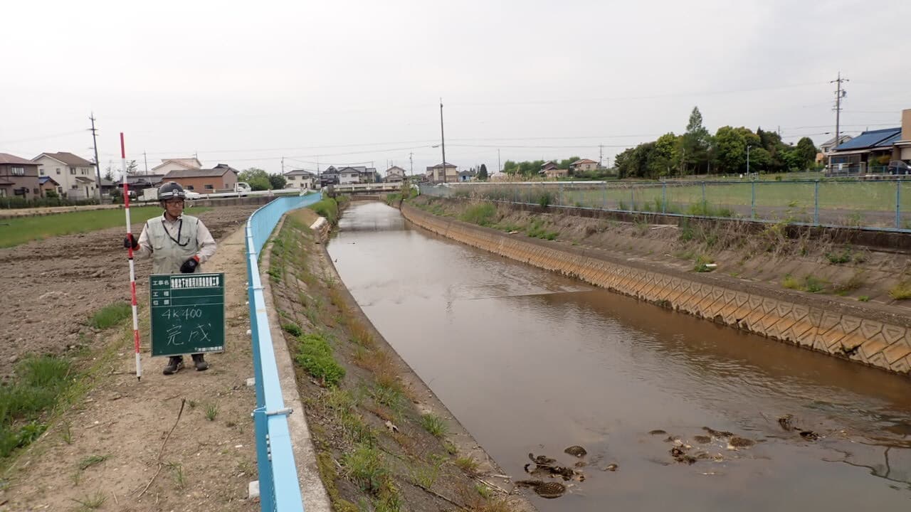 地盤沈下対策河川緊急整備工事（一宮市萩原町中島地内始め）の完成写真